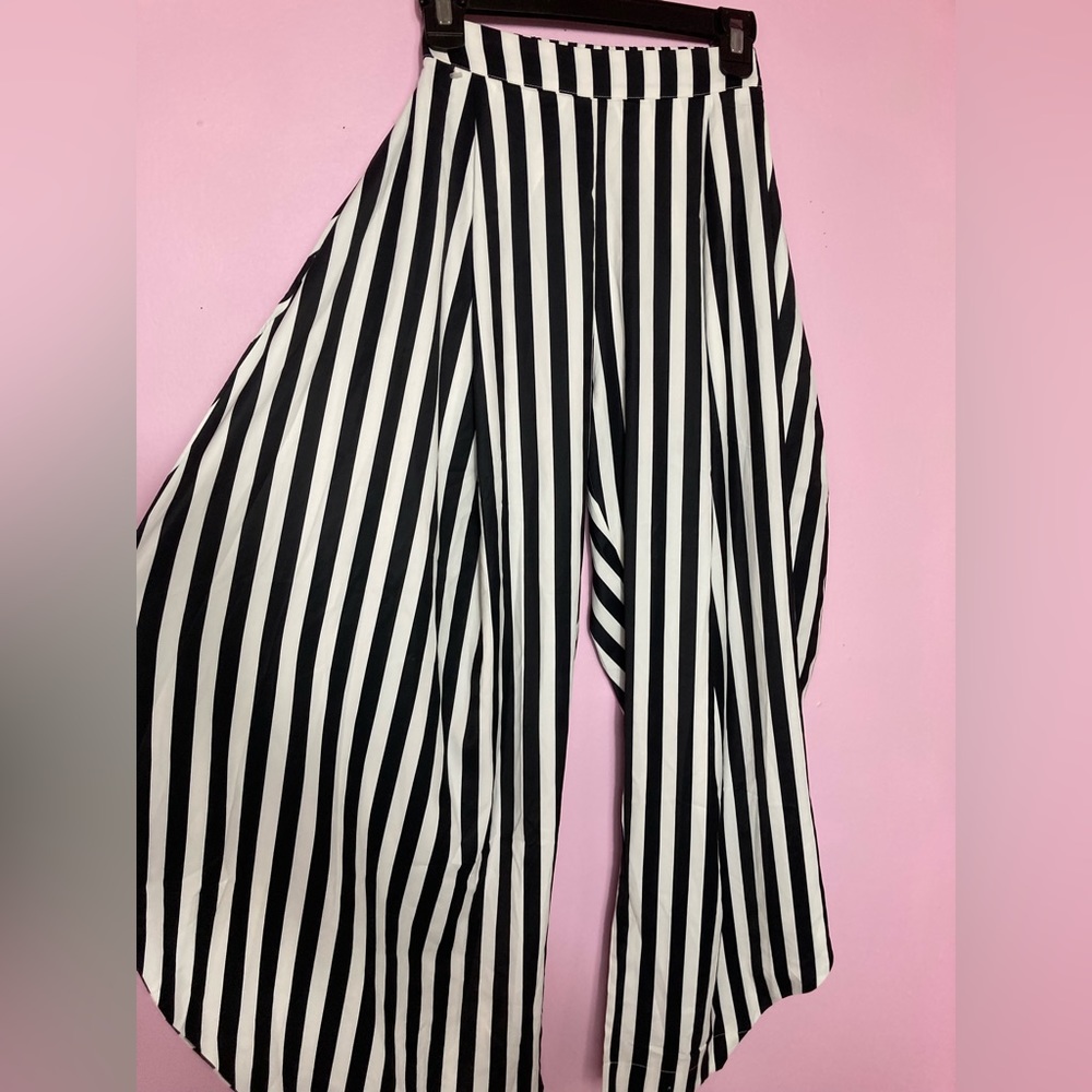 On and Off the Runway Small Striped Flare Pants - Picture 4 of 5